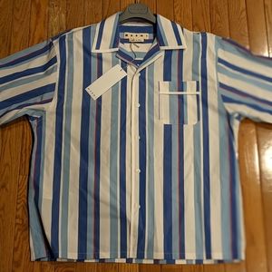 Marni Signature Vacation Striped Button Up Shirt